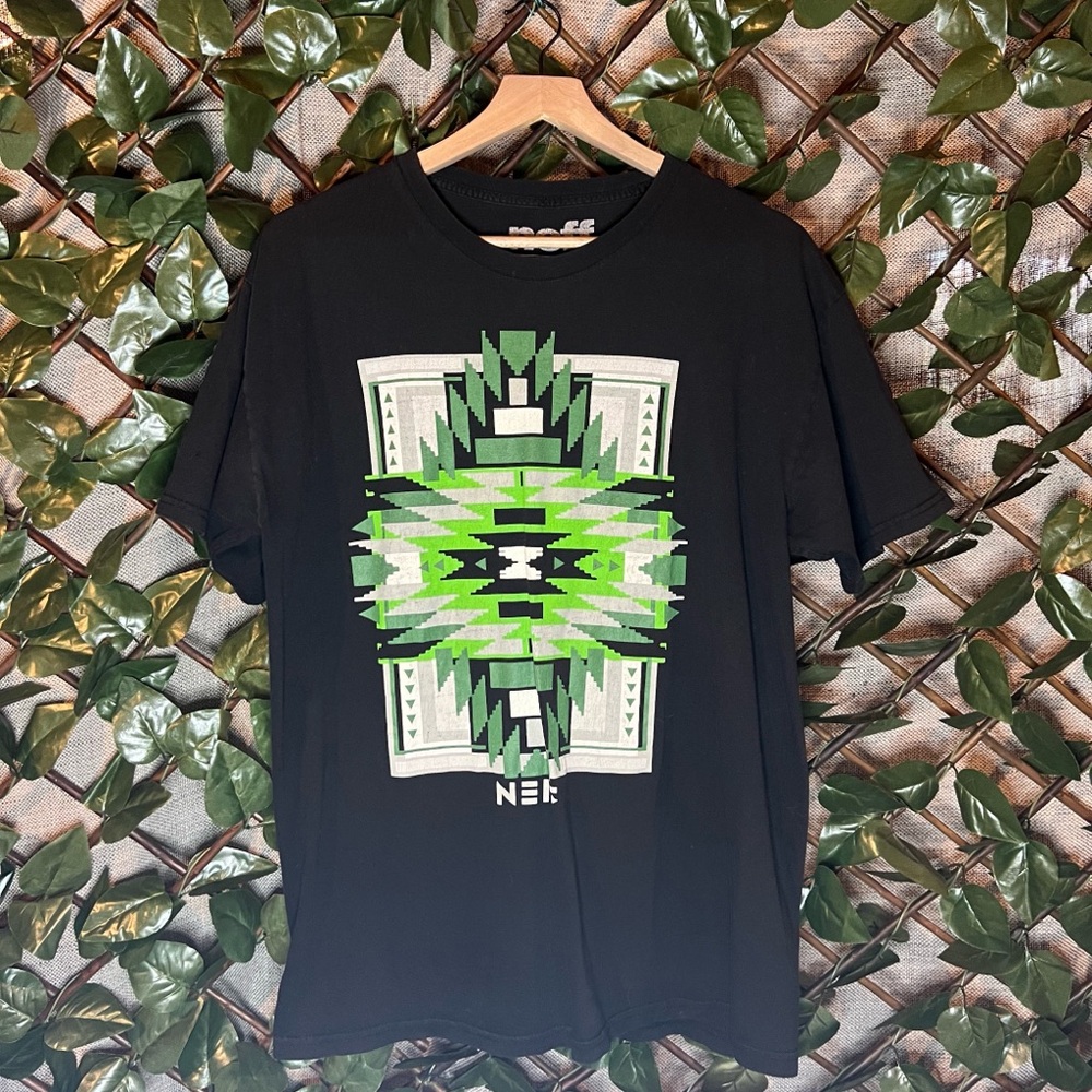 NEFF Abstract Black/Green Graphic T-Shirt